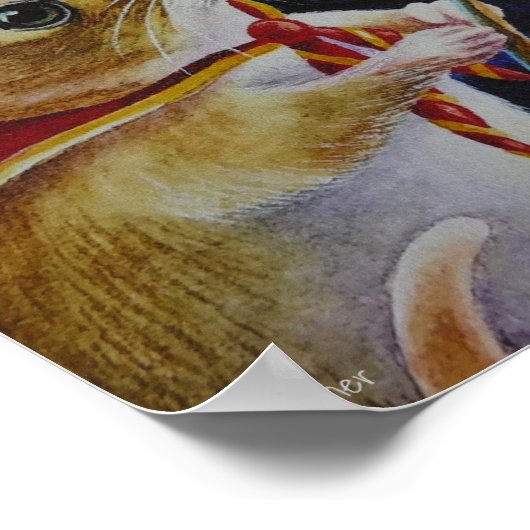 Camper Mouse Roasting Marshmallows Art 8x10 Poster (Ecke)