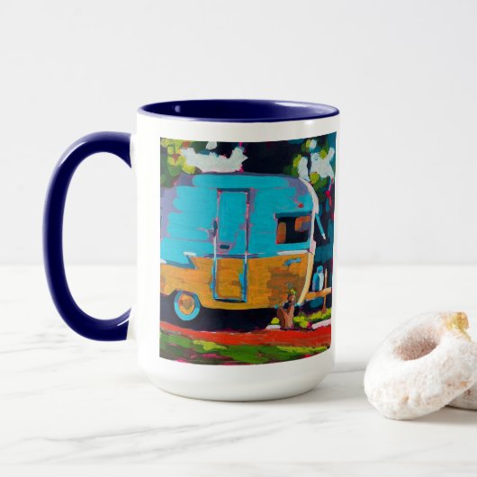 Camper Painting - Gift for Camping Lovers Tasse (Mit Donut)