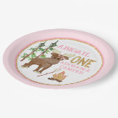Camper Pink Buffalo 1. Geburtstag mit Elche Pappteller (Schrägansicht)