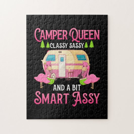 Camper Queen Classy Sassy Smart Funny Funny Girl Puzzle (Vertikal)