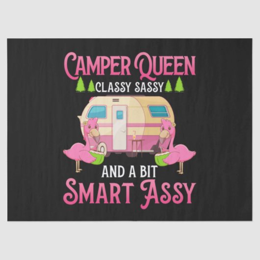 Camper Queen Classy Sassy Smart Funny Funny Girl Seidenpapier (Vorderseite)
