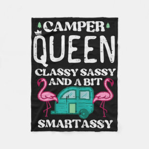 Camper Queen Cly Sy Smart Camping Rv Women Girls T Fleecedecke