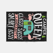Camper Queen Cly Sy Smart Funny Girl Fleecedecke (Vorderseite (Horizontal))