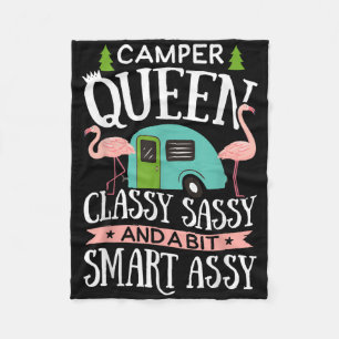 Camper Queen Cly Sy Smart Funny Girl Fleecedecke