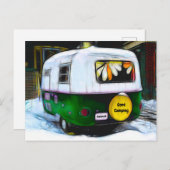 Camper Retro Gone Camping Vintag Postkarte (Vorne/Hinten)