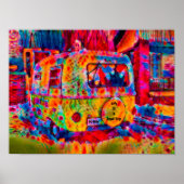 Camper Retro Hippie buntes Leben ist eine Reise Poster (Vorne)