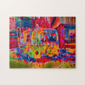 Camper Retro Hippie buntes Leben ist eine Reise Puzzle (Horizontal)