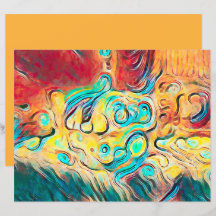 Camper Retro Hippie farbenfroh gelb rot Abstrakt