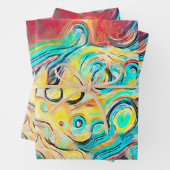 Camper Retro Hippie farbig Gelb Abstrakt Geschenkpapier Set (Beispiel)