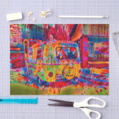 Camper Retro Hippie farbiges Leben ist eine Reise Seidenpapier (Handwerk)