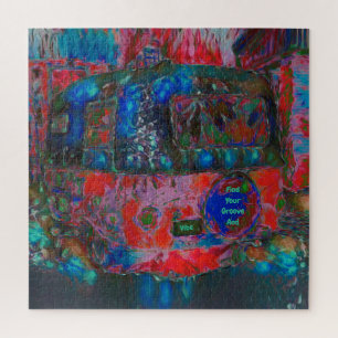 Camper Retro Hippie Finden Sie Ihren Boden und Ihr Puzzle