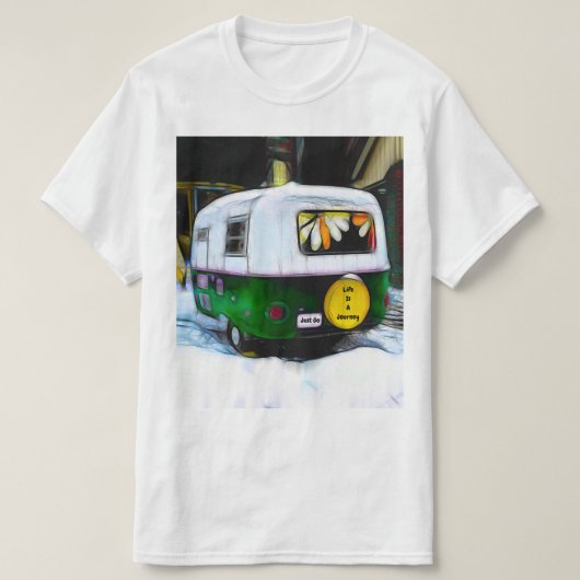 Camper Retro Hippie Life ist eine Reise zu gehen T-Shirt (Design vorne)