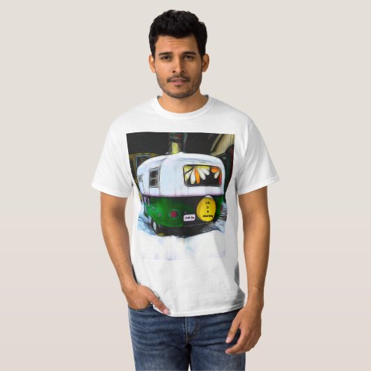 Camper Retro Hippie Life ist eine Reise zu gehen T-Shirt (Vorne ganz)