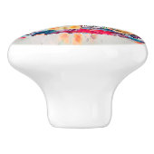 Camper Retro Hippie Road Reise zum Glück Freiheit Keramikknauf (Seitenansicht)