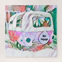 Camper Retro Vintag Hippie Bon Voyage Adventure