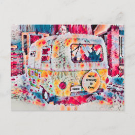 Camper Retro Vintage Travel Trailer Fun Moving Postkarte