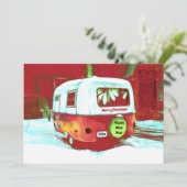 Camper Retro Vintage Weihnachten Roter grüner Urla (Stehend Vorderseite)