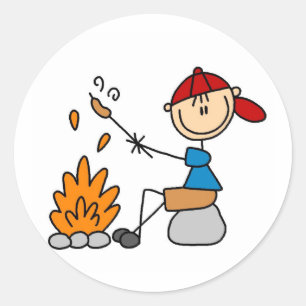 Camper Roasting Hot Dogs Tshirts und Geschenke Runder Aufkleber