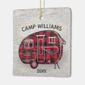 Camper Rustic Red Buffalo Kariert Familienname Xma Keramikornament (Links)