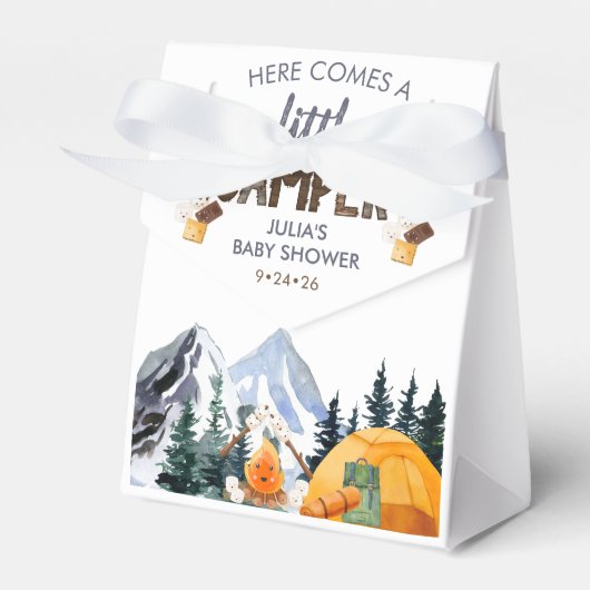 Camper | Rustikale Babydusche Geschenkschachtel (Vorderseite)