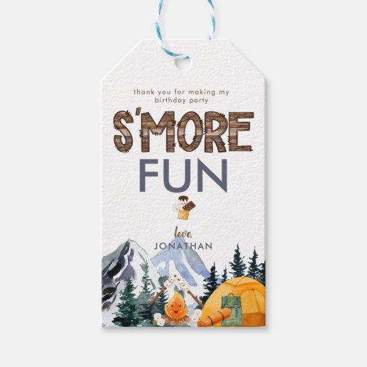 Camper | Rustikales Camping Geburtstagsgunst Geschenkanhänger (Vorderseite)