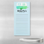 Camper RV Trailer Custom Grocery Shop To-DO Liste Magnetischer Notizblock<br><div class="desc">Machen Sie Ihre Shopping-Listen stilvoll mit diesem maßgeschneiderten Einkaufs- oder Listen-Notizblock. Ändern Sie den Text nach Ihren Bedürfnissen in Anzug. Behalte oder löscht auch die Zeilen. Karo meinen Shop für mehr!</div>