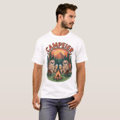 Camper Sloths Beer Campfire Spaß T-Shirt (Vorne ganz)