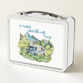 Camper-Szene Aquarell RV Motorhome Metall Brotdose (Rückseite)