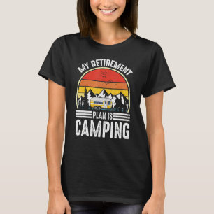 Camper T-Shirt Mein Plan ist Camping Retro Vin