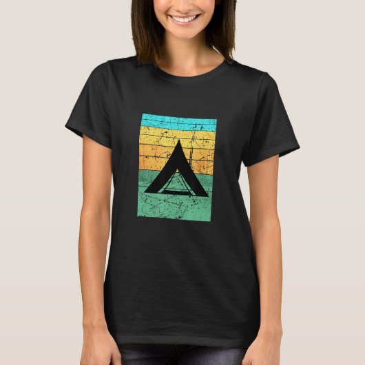 Camper Tent Retro Camping T-Shirt (Vorderseite)
