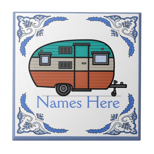 Camper, Text hinzufügen, Niederländisch aussehen, Fliese (Vorderseite)