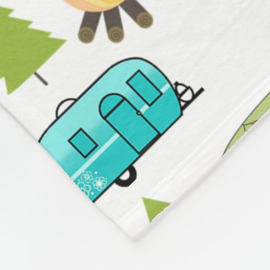 Camper-Themed Fleece-Decke Fleecedecke (Ecke)