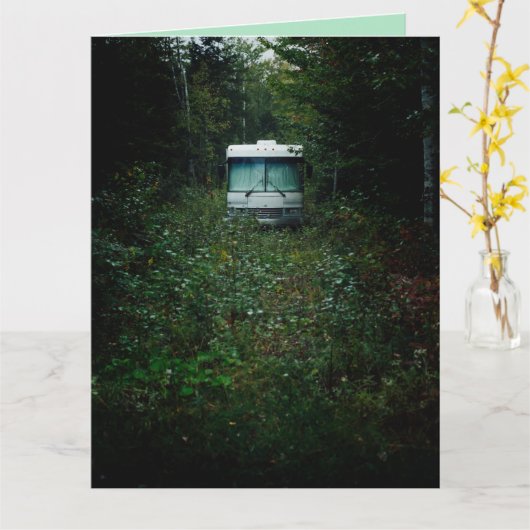 CAMPER-TRAILER FUNNIEREN VON DER GRID-GEBURTSKARTE KARTE (Gelbe Blume)