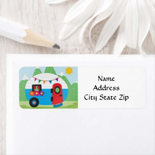 "CAMPER, TRAILER ODER R.V." RÜCKSENDE-AUFKLEBER (Insitu)