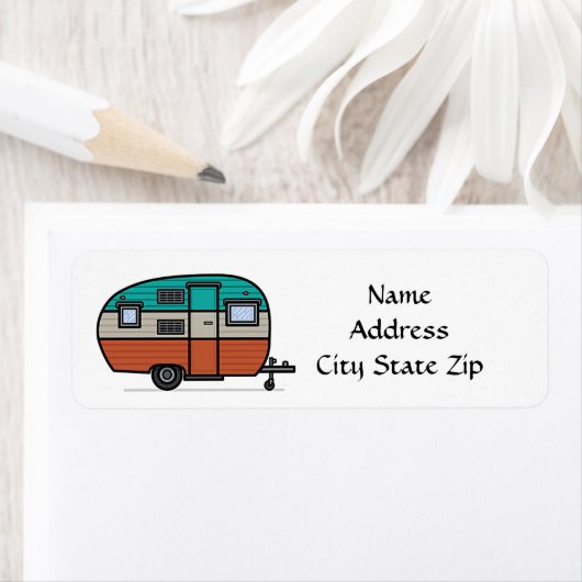 "CAMPER, TRAILER ODER R.V." RÜCKSENDE-AUFKLEBER (Insitu)