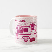Camper Trailer-Rose sind Red Valentine's Day Zweifarbige Tasse (Vorderseite Links)