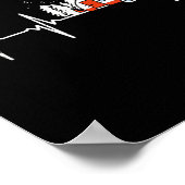Camper Trailer Teardrop Heartbeat Rv Camping Poster (Ecke)