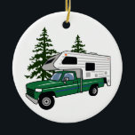 Camper Truck Keramik Ornament<br><div class="desc">Vintager Campingwagen</div>