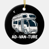 Camper Van Camping Adventure Gag Keramik Ornament (Vorne)