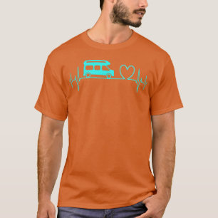Camper Van Camping Ekg Herzschlag Herz türkis f T-Shirt