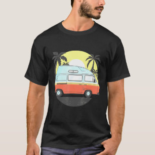 Camper Van Camping Men Women Retro Sun 70er 80er T-Shirt