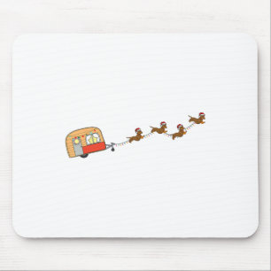 Camper Van Christmas Dackel Sleigh Dackel Dog X- Mousepad