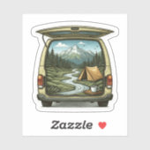 Camper Van Forest Vinyl Sticker | Die Cut Sticker (Blatt)