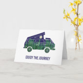 Camper Van mit Pop Up Zelt-Text Karte (Gelbe Blume)