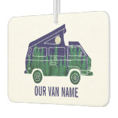Camper Van mit Pop Up Zent-Text Grafik Autolufterfrischer (Links)