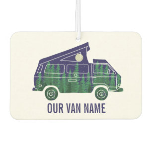 Camper Van mit Pop Up Zent-Text Grafik Autolufterfrischer