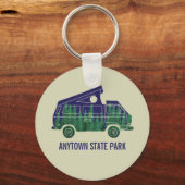 Camper Van mit Pop Up Zent-Text Grafik Schlüsselanhänger (Vorderseite)