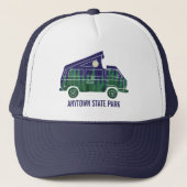 Camper Van mit Pop Up Zent-Text Grafik Truckerkappe (Vorderseite)