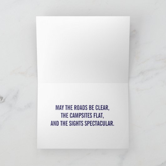 Camper Van mit Pop Up Zent-Textkarte Karte (Innenseite)