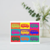 Camper Van Pop Art Postkarte (Stehend Vorderseite)